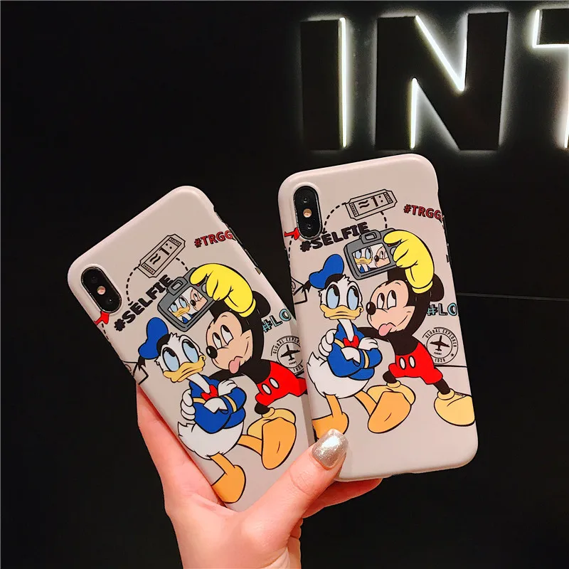 Mickey Minnie Mouse Case For iPhone 6 6s 8 X 7 XS MAX XR Cover Plus Donald Duck photograph Soft IMD Fundas cases |