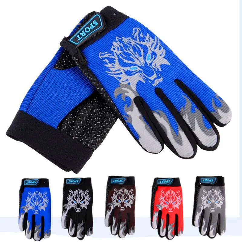 

Kids Antiskid Cycling Gloves Winter Children Antislid Windproof Full Finger Bicycle Glove Autumn Thermal Fleeced Bike Gloves