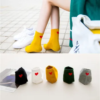 

ZDL-236 Favolook Girls Harajuku Cotton Socks Female Preppy Style Autumn Women Cute Heart Heel Socks 10 pairs
