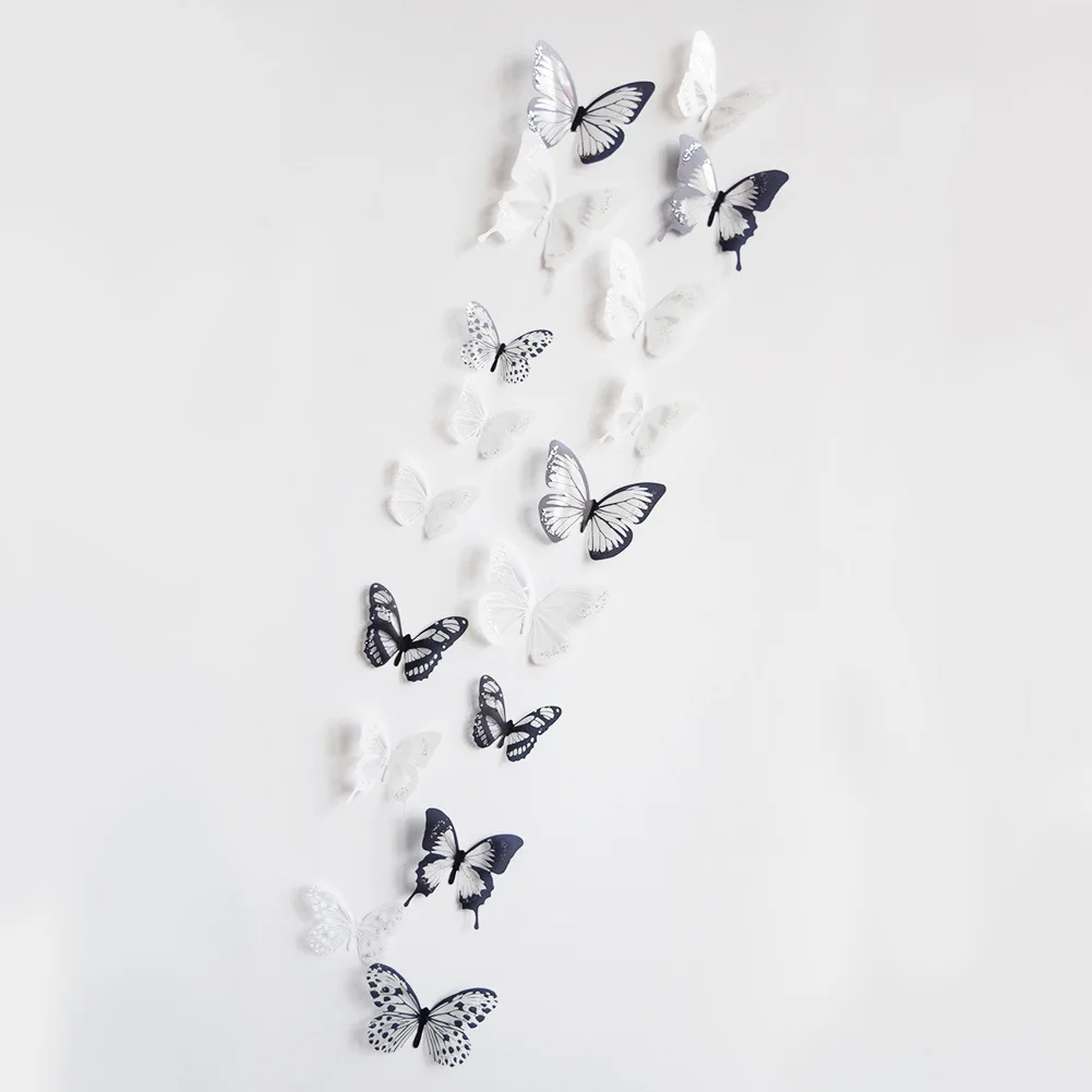 18 шт./лот 3d эффект кристалл стикер на стену с бабочками красивая бабочка для детской комнаты наклейки на стены украшение дома на стену - Цвет: 01