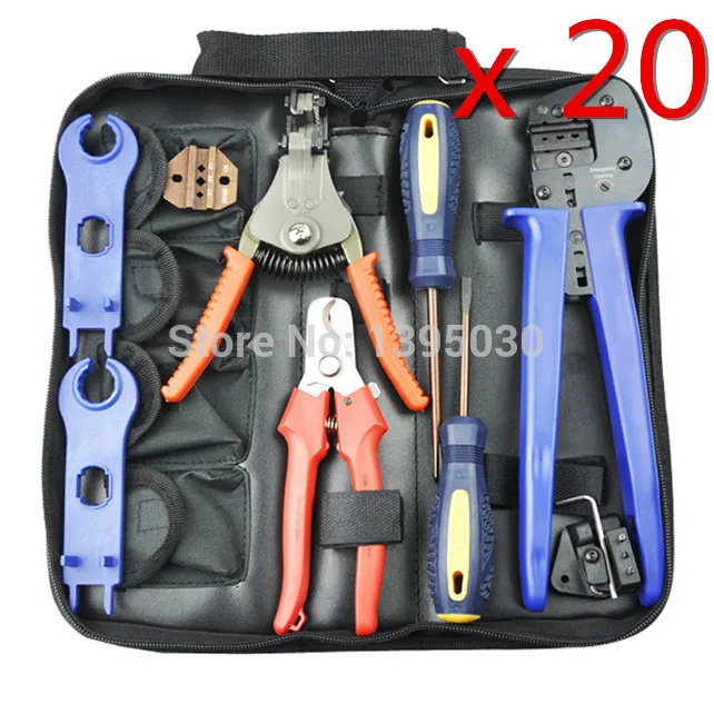 20Sets/Lot A-2546B Combination Cutting Crimping Stripping Pliers For Solar PV Tool Kits With Test Wire