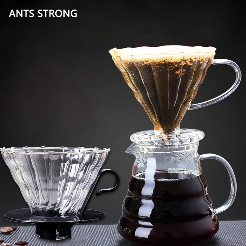 ANTS STRONG stripe heat resistant glass coffee filter/handmade with