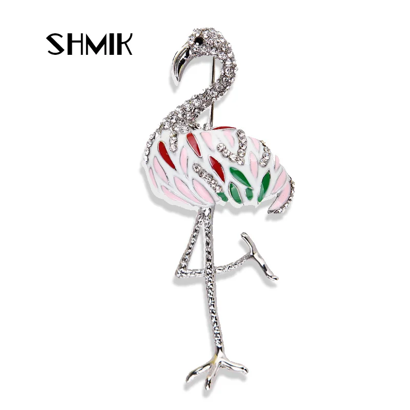 

Luxury Crystal Vintage Red-crowned Crane Brooches For Women Large Bird Brooch Pin Fashion Dress Coat Cute Jewelry