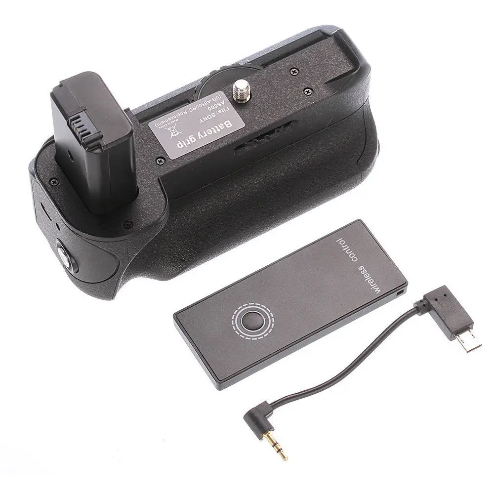 Battery Grip For Sony A6500 Mirrorless Camera as VG A6500RC + IR Wireless Remote ,use NP FW50