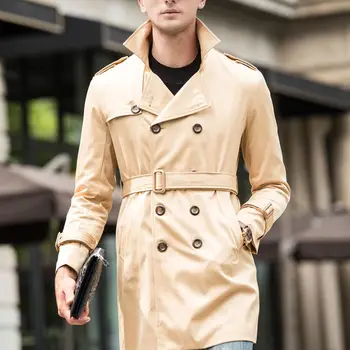 

Spring & autumn plus size men long Trench Double Breasted turn-down collar loose long jacket big size coat chest 154 cm 150kg