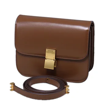 

2019 classic retro tofu bag Genuine leather box small square bag brand stewardess bag shoulder slung simple female bag