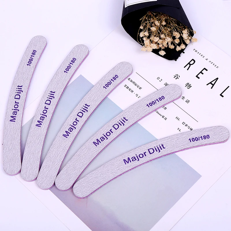 

5pcs Professionl 100/180 Grit G Round Curved Nail Art Care Sanding UV Gel Polish Manicure Nail Files Buffer Tools Sets
