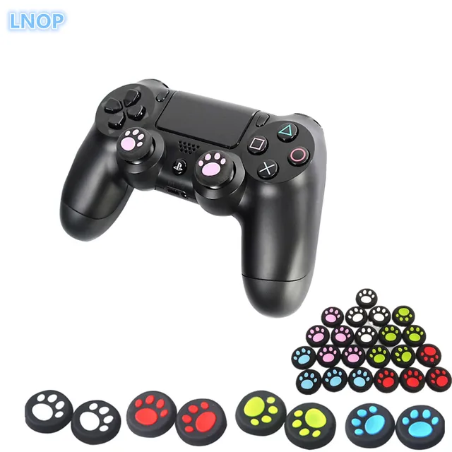 Best Price LNOP Cat Paw Silicone Thumbstick joystick grip cap cover for PS4 3 playstation/xbox one 360 game controller controle gamepad