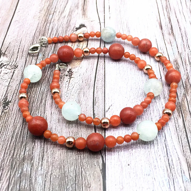 

2019 China Red Nanhong Stone Bead Women Fashion Necklace Hand Made Great For Girls Gift Party Jewelry Red Agates Stones