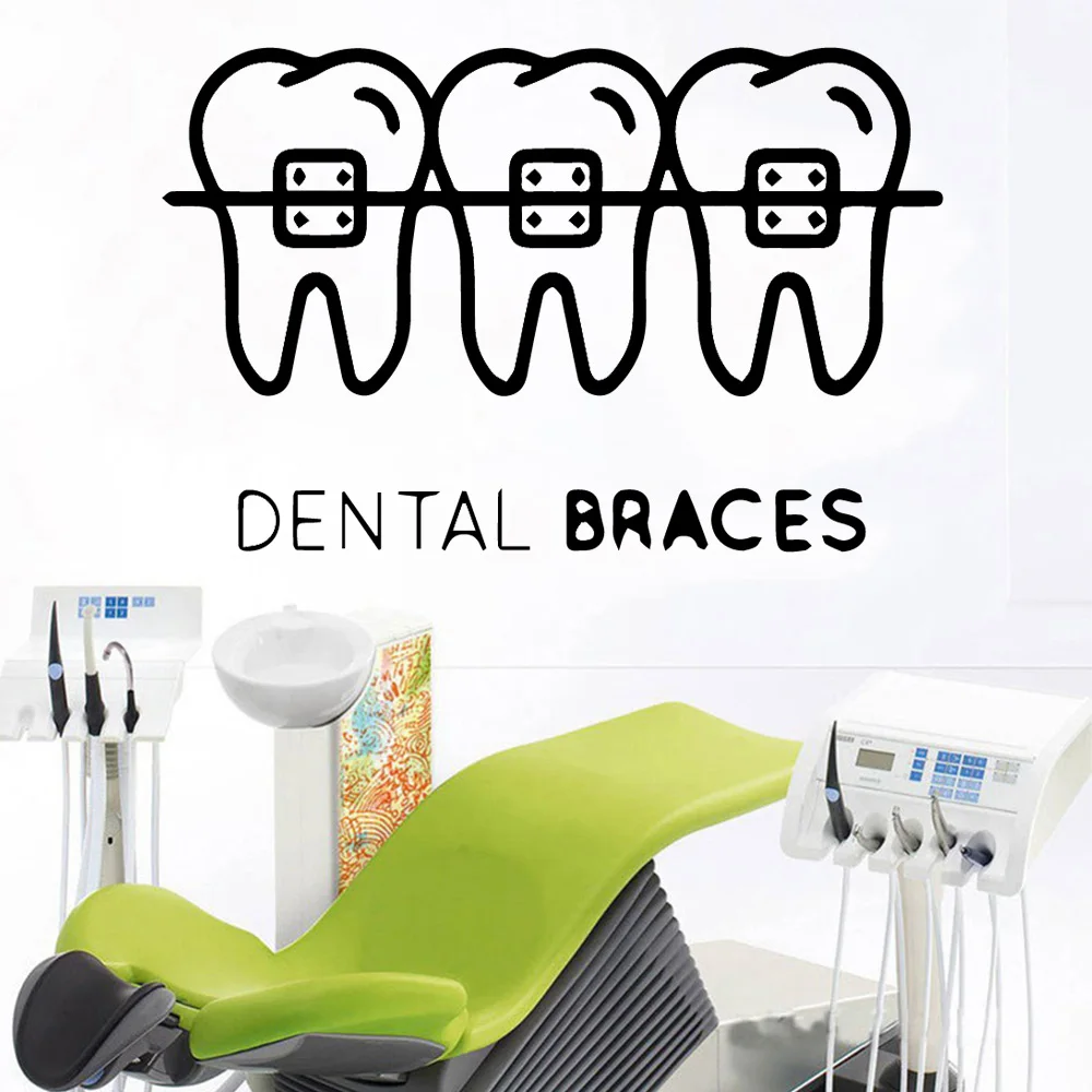 

Dental Braces Vinyl Wall Stickers Wall Decor For Dental Hospital Decoration Wall Decals Creative Stickers Murals wallstickers