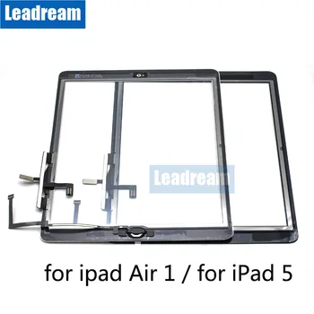 

20PCS free DHL for iPad air 1 A1566 A1567 Touch Screen Glass Panel Digitizer Home Buttons Adhesive Assembly