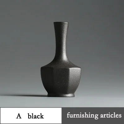Классическая Современная керамическая ваза для свадебного украшения, домашний декор, украшение для гостиной, фарфоровая ваза, Мини Керамические Вазы - Цвет: A black 27x73x125mm