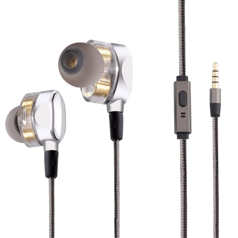 G2 HiFi Earphones Dual Dynamic Driver 4D Stereo Surround Professional Noise Cancelling HIFI Earbuds With Mic | Электроника