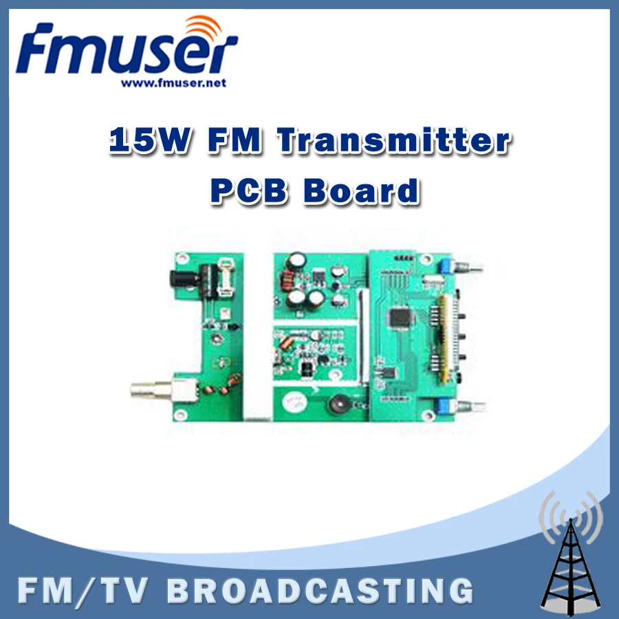 Free shipping FMUSER 2pcs CZH 15A PCB board 15w FM transmitter PLL LCD