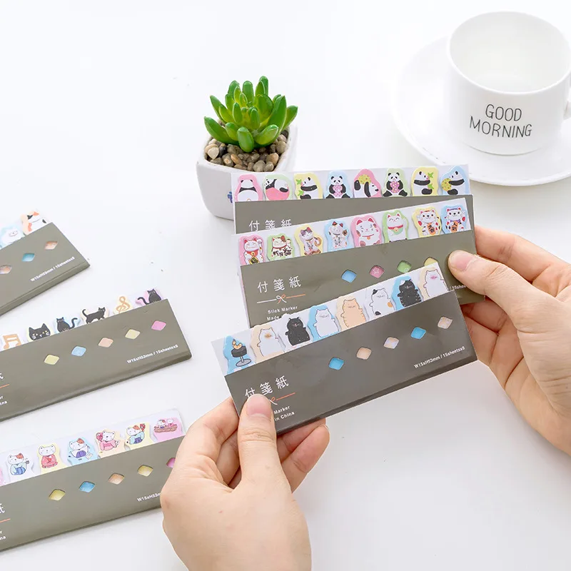 

120 Pages /Pack Cat Panda Pig Memo Pads Sticky Notes Student Stationery Notepad School Office Supply