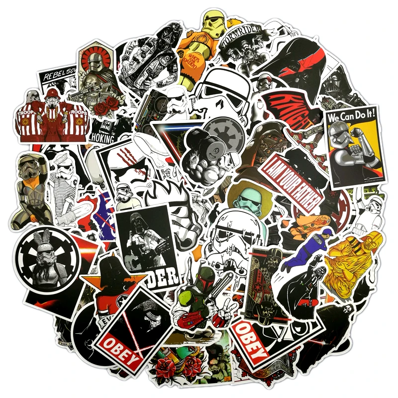 

100PCS pvc hot star war Waterproof cartoon Decal Sticker to Car Motorcycle Laptop Luggage Bicycle Snowboard