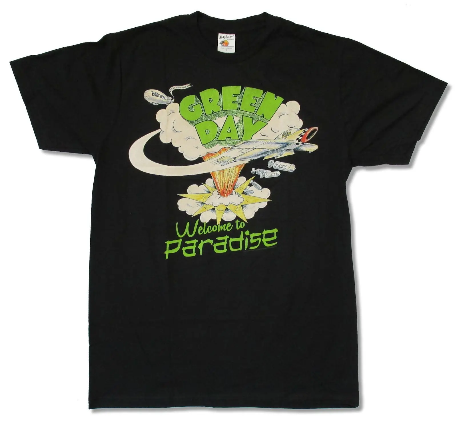 Черная футболка GREEN DAY &quotPARADISE&quot новая официальная Мужская с короткими рукавами и