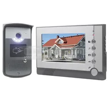 DIYSECUR 7 pulgadas TFT Pantalla a Color LCD de Video Teléfono de La Puerta de Intercomunicación Visual Timbre de la Puerta Lector RFID LED Cámara de Visión Nocturna Al Por Mayor