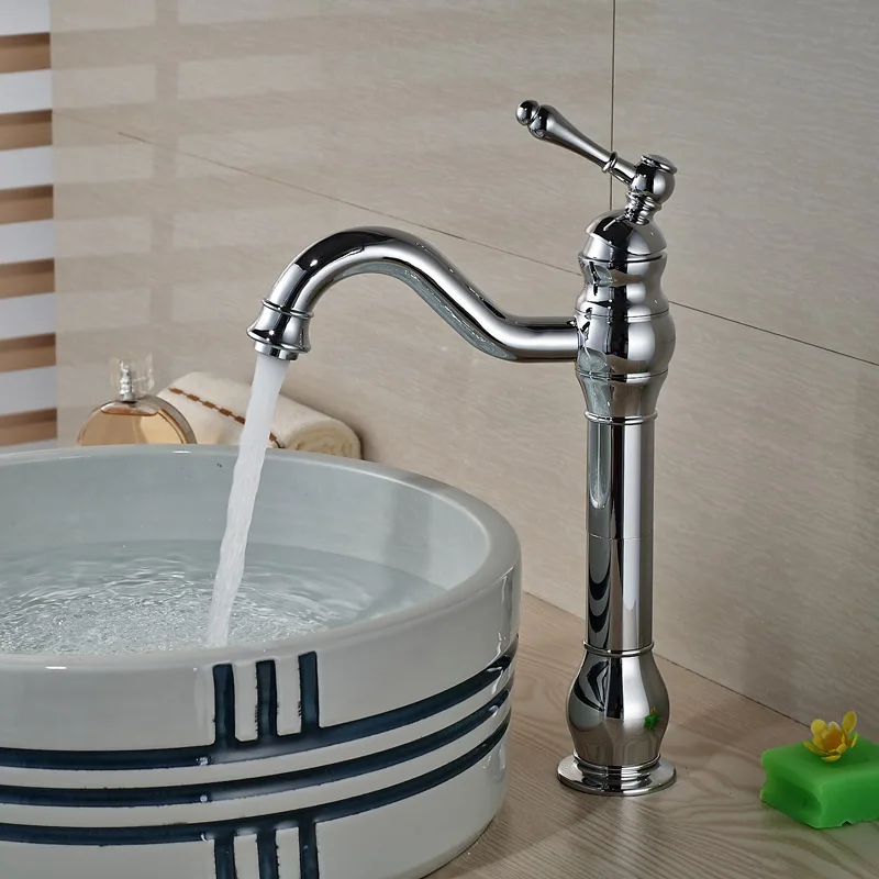 Chrome Finished Bathroom Beautifull Basin Sink Faucet Single Handle One Hole with Hot Cold Mixer Taps