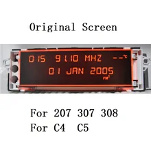 Car Screen Support USB AUX Display Red Monitor 12 pin Suitable 307 207 308 408 3008 C4 C5 Display