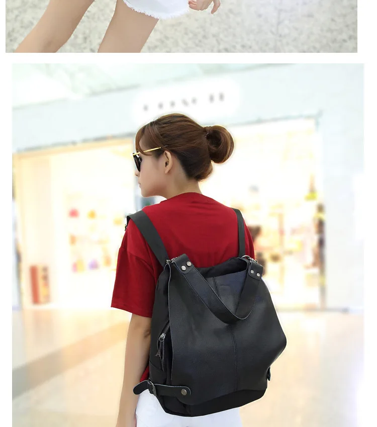 010718 new hot mulheres de couro mochila