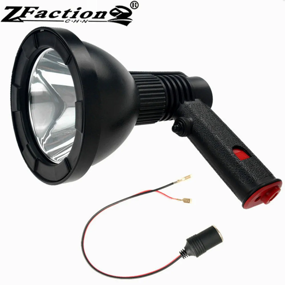 

Ultra Bright LED Hunting Hiking Portable Light CREE 10W white LED Handheld Spotlight with Female Plug Ultra Spot Beam Searchlamp