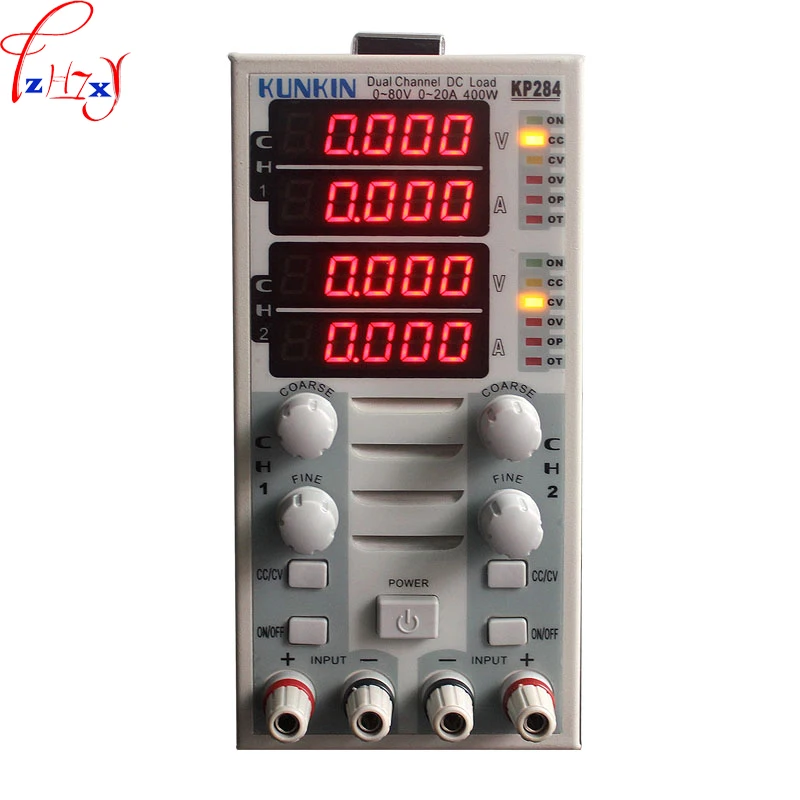 1PC KP284 Dual channel DC electronic load tester battery capacity test LED display load meter