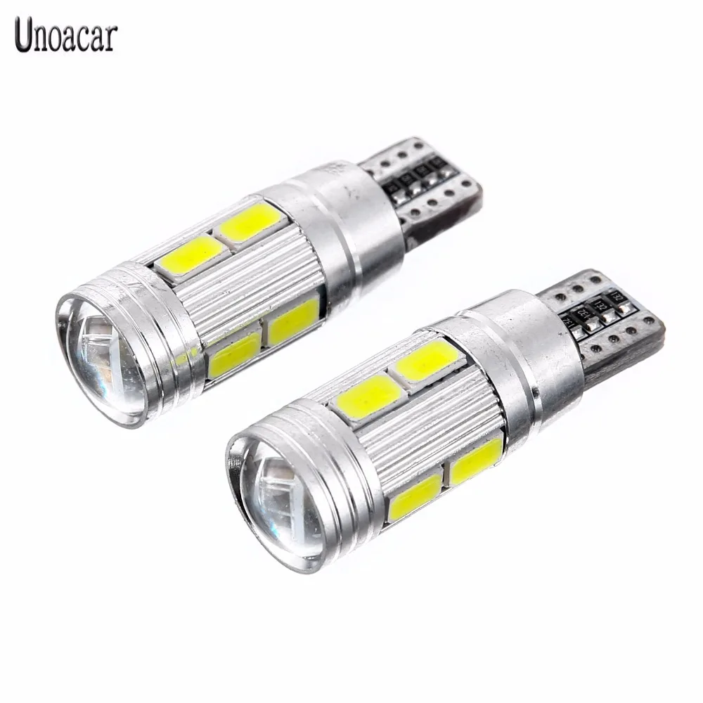 2 шт. canbus T10 5630 10Smd W5W светодиодные Белые лампы Светодиодные лампочки Avto