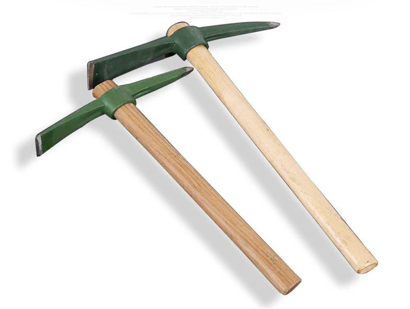 Small Wooden Handle Pickaxe Digging Outdoor Camping Climbing Survival