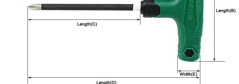 LAOA S2 Bit Corundum Sic T shape Hand Tools Phillips/Slotted Screwdriver With Rubber Handle And Cr-V Rod 