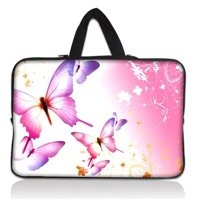 Purple Flower Customize Laptop Sleeve Bag Notebook Bag 9.7 10.1 12 13 14 15 17 inch for macbook