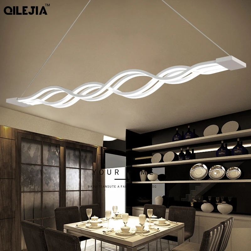 Креативный современный светодиодный подвесной светильник s для столовой гостиной шириной 4 см 8 см, волнистый подвесной светильник, подвесной светильник AC95-265V