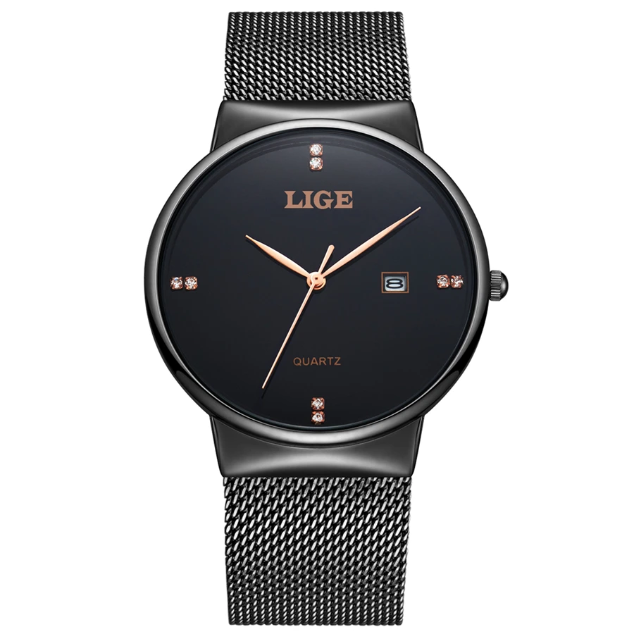 Reloj Hombre LIGE Brand Men's Watches Men Dress Quartz Watch Men Steel Strap watch Male Ultra-thin Ultra Clock Relogio Masculino
