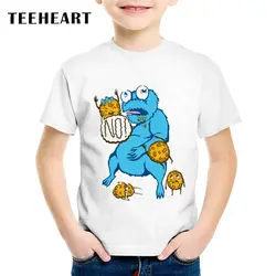 Teeheart 2017 Обувь для мальчиков/девочек Модальные футболка Милая футболка большой головой странные Отпечатано Harajuku мультфильм футболки дети