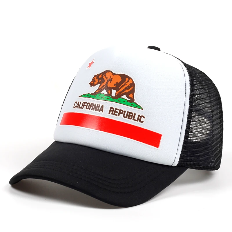 rucker шляпа Калифорния флаг Snapback, летнее Сетчатое платье Кепки Ретро California Love Винтаж медведь California Republic Топ Кепки