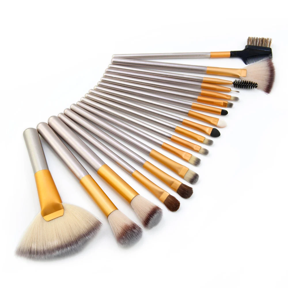 

18 Pcs Makeup Brush Set Professional Wood Handle Premium Synthetic Eyeshadow Eyeliner Lip Foundation Blending Powder Brush Tool