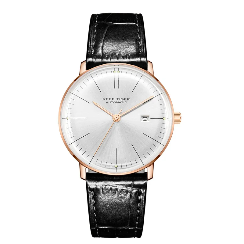 Reef Tiger/RT Top Band Luxury Dress Watch Men Automatic Mechanical Leather Waterproof Watches Relogio Masculino+Box RGA8215 - Цвет: 3