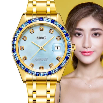 

OUBAOER Luxury Brand Women Bracelet Watch Women Fashion Dress Wristwatch Waterproof XFCS Ladies Quartz Watch Montre Femme 2019