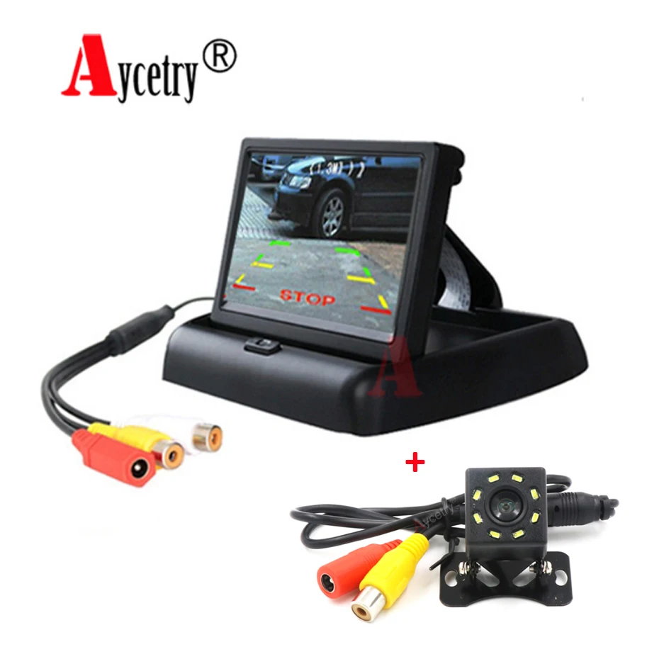 

Aycetry 4.3'' HD Foldable Car Rear View camera Monitor Reversing Color LCD Display HD Screen Vehicle ccd Backup plaking Camera