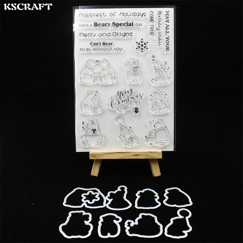 KSCRAFT милые медведи металлические Вырубные штампы штамп для DIY скрапбукинга/фотоальбом декоративное тиснение DIY бумажные карты 111