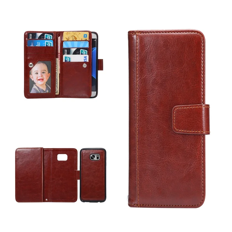 

2 in1 Wallet Leather Case For Samsung Galaxy S7 S7 Edge Coque CardSlot Removable Case for Galaxy S6 S6 Edge