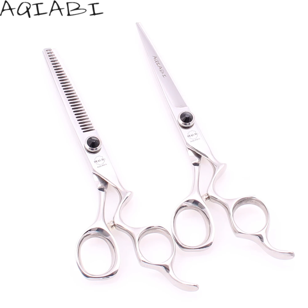 

Hair Scissors 5.5" AQIABI 440C Shiny Hair Cutting Shears Thinning Shears Professional Hairdressing Scissors Haircut Capes A9016