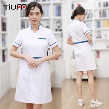 Белая v-образная горловина Рубашка с короткими рукавами Для женщин медицинский Халат высокое качество форма медсестры, медицинская скраб халаты в больнице для Костюмы