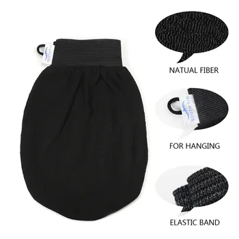 

Bath body scrub gloves Exfoliator rubbing dead skin body care Natural plant fiber body massage brush black Rubbing glove BZ083