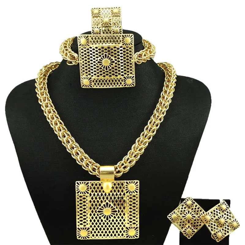 New Fashion Necklace Earrings Jewellery Women Jewelry Sets Accessories Locks Chains Accessories For Women