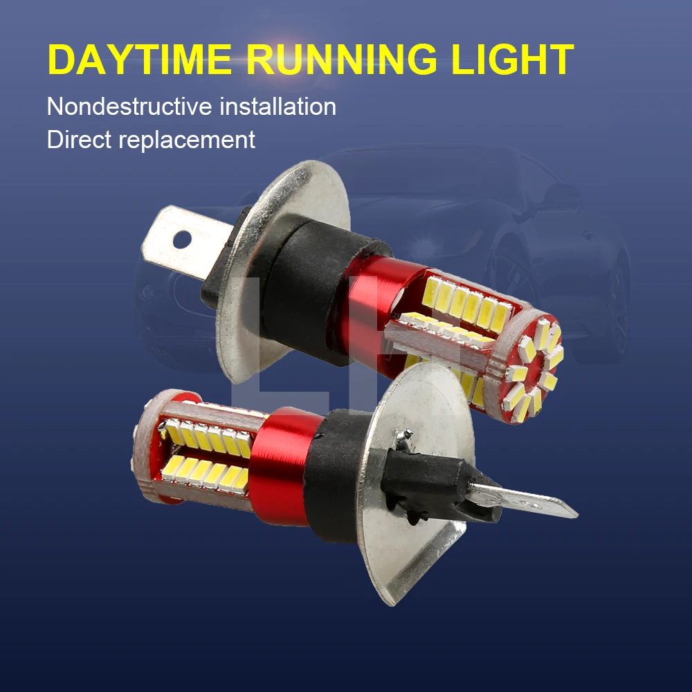 DC12V H1 3014 57 автомобилей светодио дный лампы для освещения автомобиля туман Canbus как