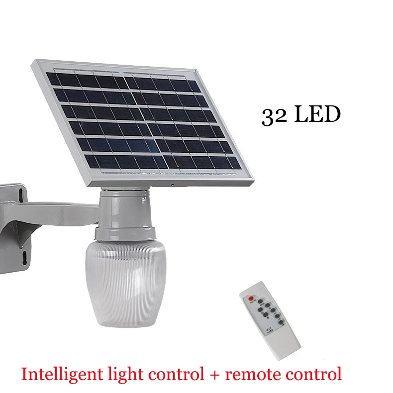 

Solar garden light 10W intelligent remote control outdoor waterproof led solar apple light garden villa lighting with arms