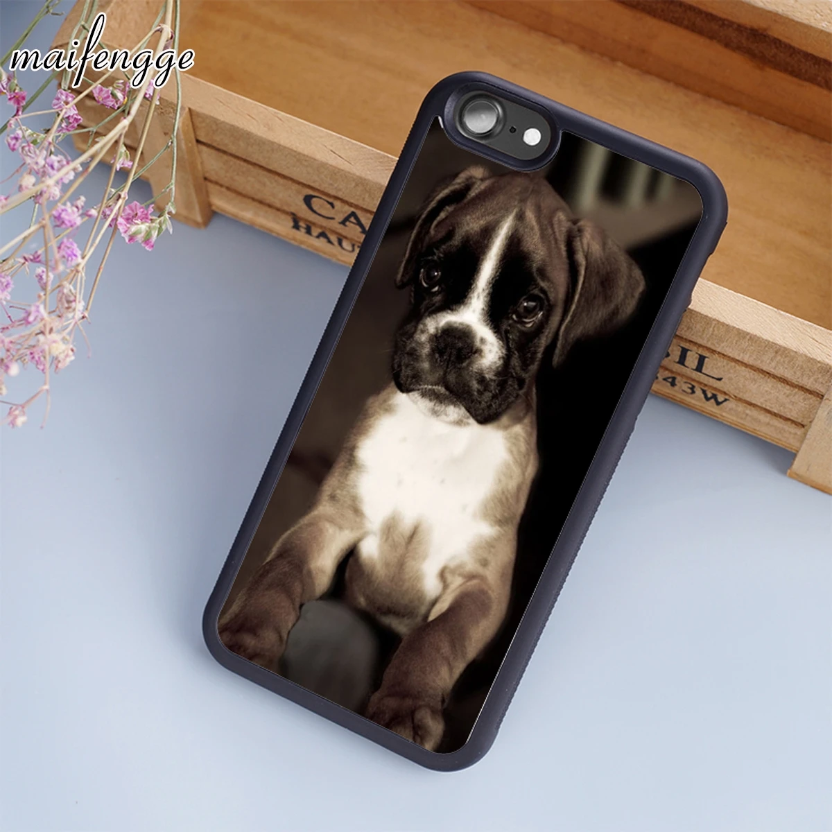 maifengge phone case fit For iPhone 5 6 6s 7 8 plus X XR XS max 11 12 Pro Samsung Galaxy S7edge S8 S9 S10 Cute Boxer Dog Puppy | Мобильные