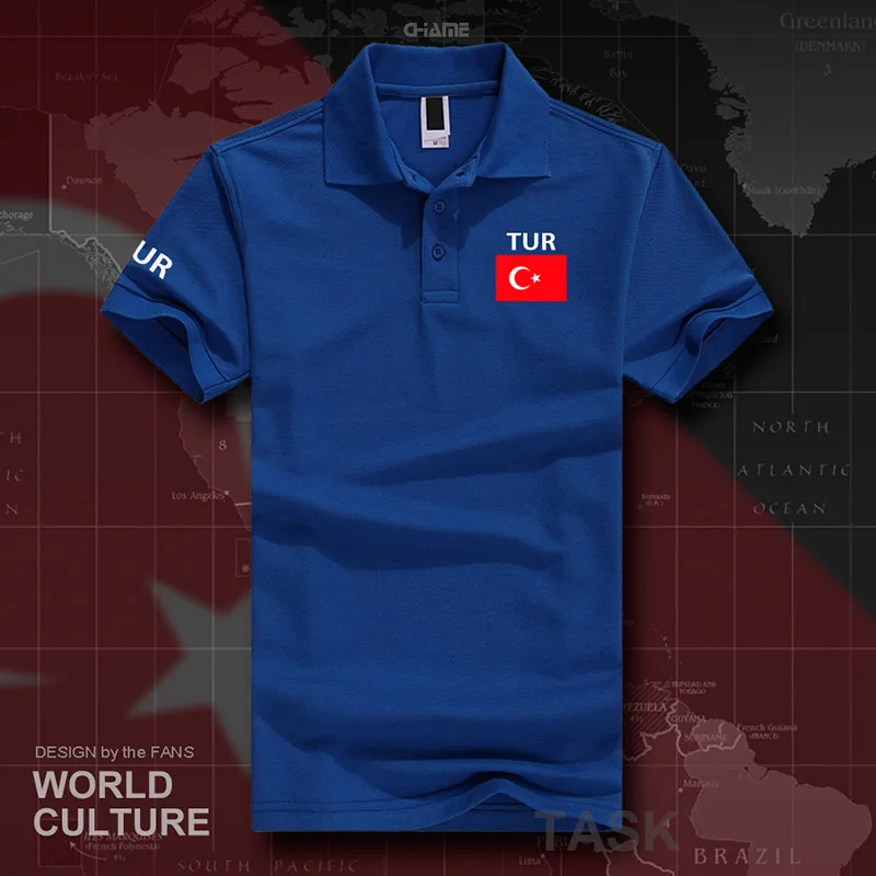 Турция Тур рубашки поло для мужчин короткий рукав белый брендов с принтом для страны хлопок нация команда Флаг турецк - Цвет: polo-royal