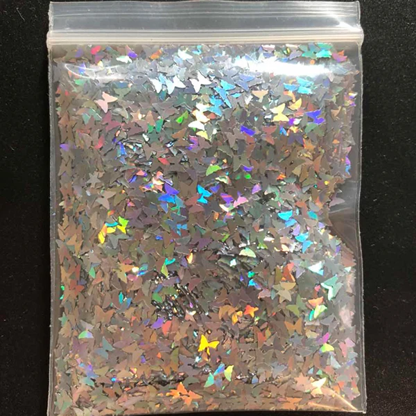 10g/bag Silver Gold Holographic Glitter 3mm Micro Star/Butterfly Shape MIX Acrylic Laser Glitter For Nail Art Decorations LS2356